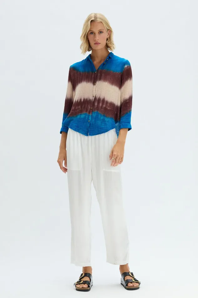 Women Lapis Multi Dual Gauze Lauren Blouse Raquel Allegra Bottoms