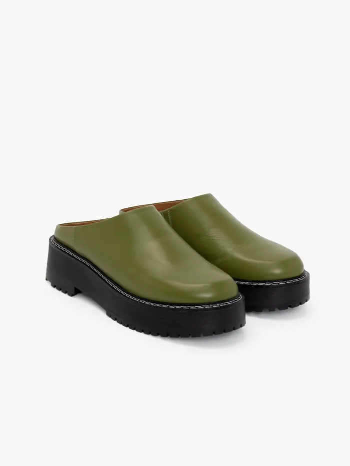 Women Lena Chunky Mule Olive Lisa Says Gah Slides