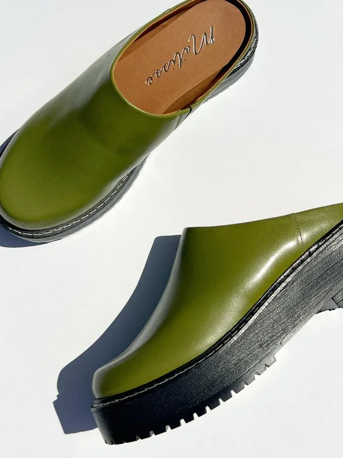 Women Lena Chunky Mule Olive Lisa Says Gah Slides