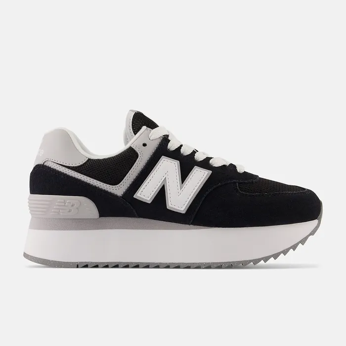 Women Lifestyle New Balance 574 Black with Rain Cloud and White