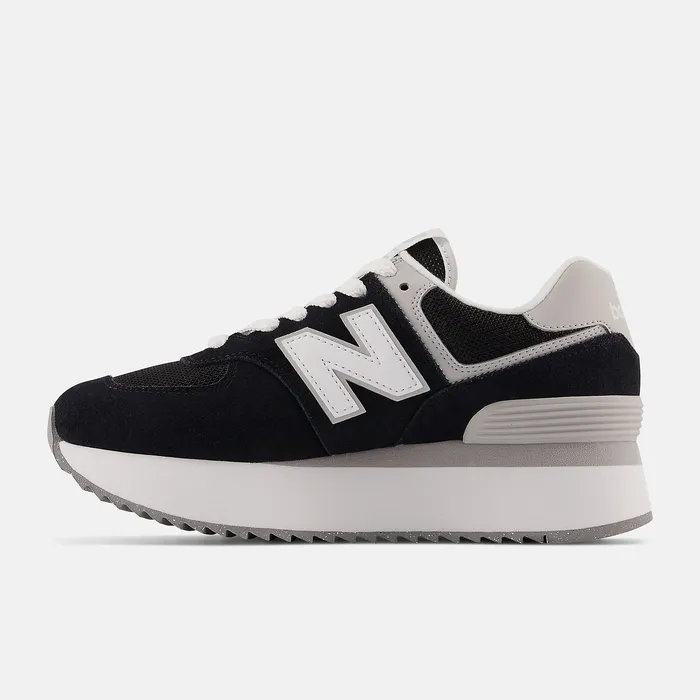 Women Lifestyle New Balance 574 Black with Rain Cloud and White