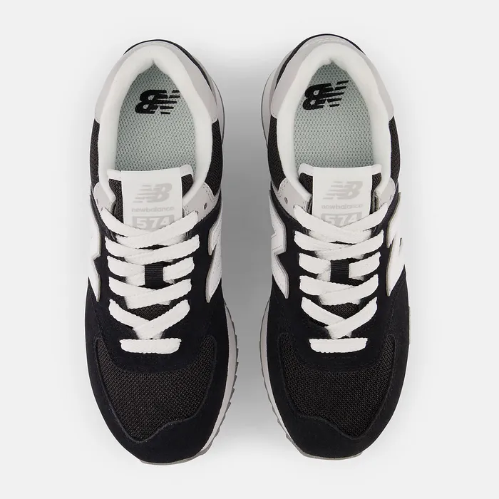 Women Lifestyle New Balance 574 Black with Rain Cloud and White