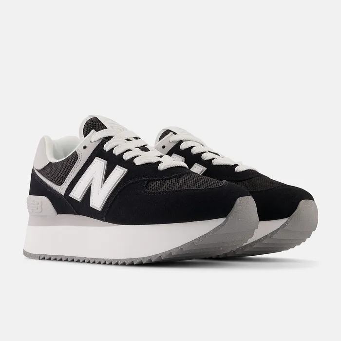 Women Lifestyle New Balance 574 Black with Rain Cloud and White