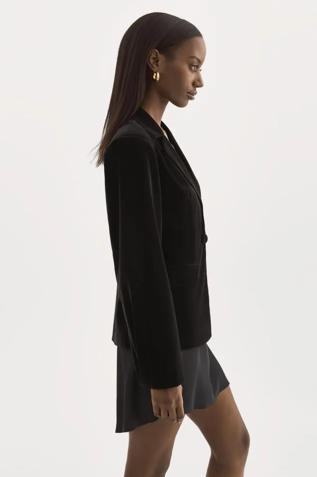 Women LOTTIE Faux Leather Blazer Black LAMARQUE Blazers
