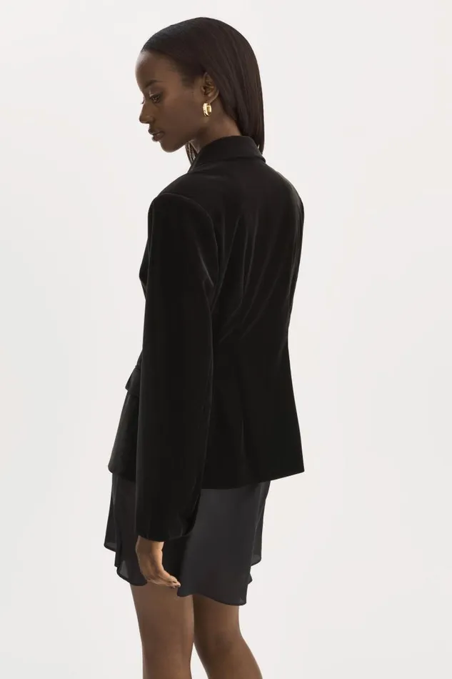 Women LOTTIE Faux Leather Blazer Black LAMARQUE Blazers