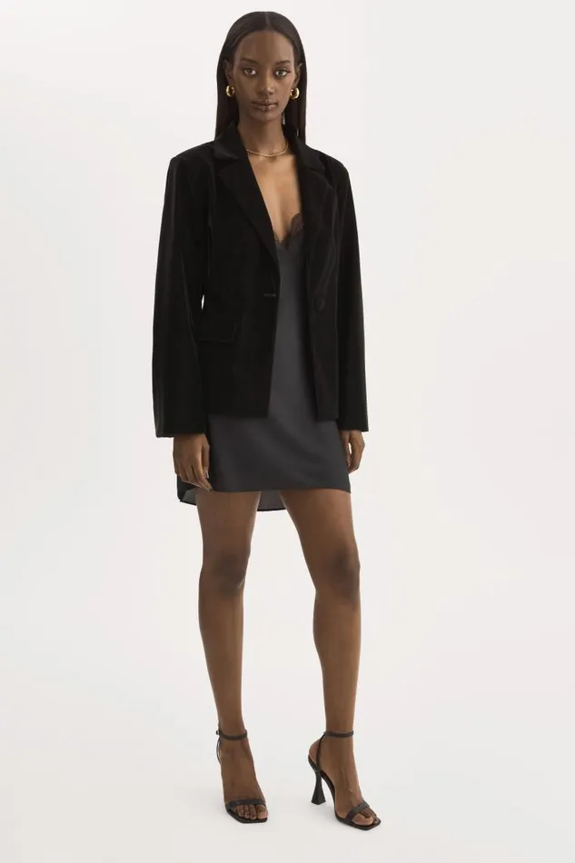Women LOTTIE Faux Leather Blazer Black LAMARQUE Blazers