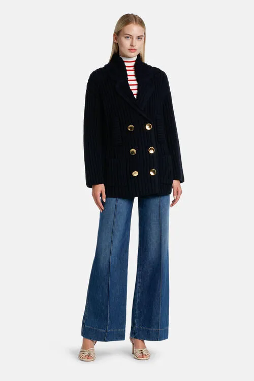 Women Luisa Spagnoli Catasto Catasto Night Blue Outerwear