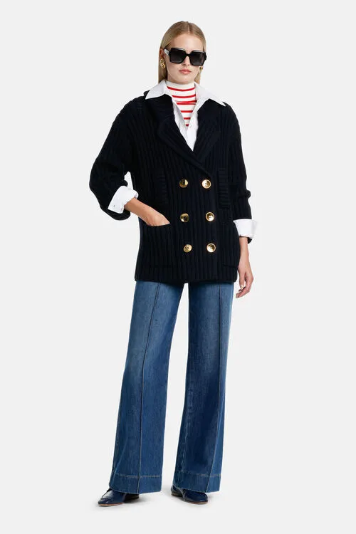 Women Luisa Spagnoli Catasto Catasto Night Blue Outerwear Women Luisa Spagnoli Catasto Catasto Night Blue Outerwear