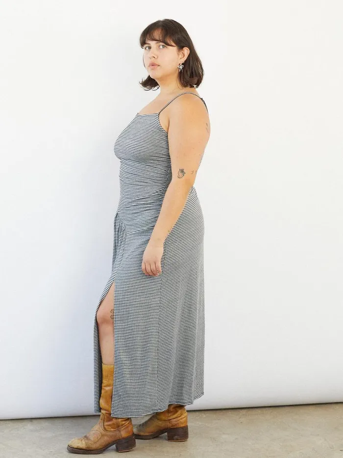 Women Lynn Midi Dress Caviar Gingham Lisa Says Gah Dresses