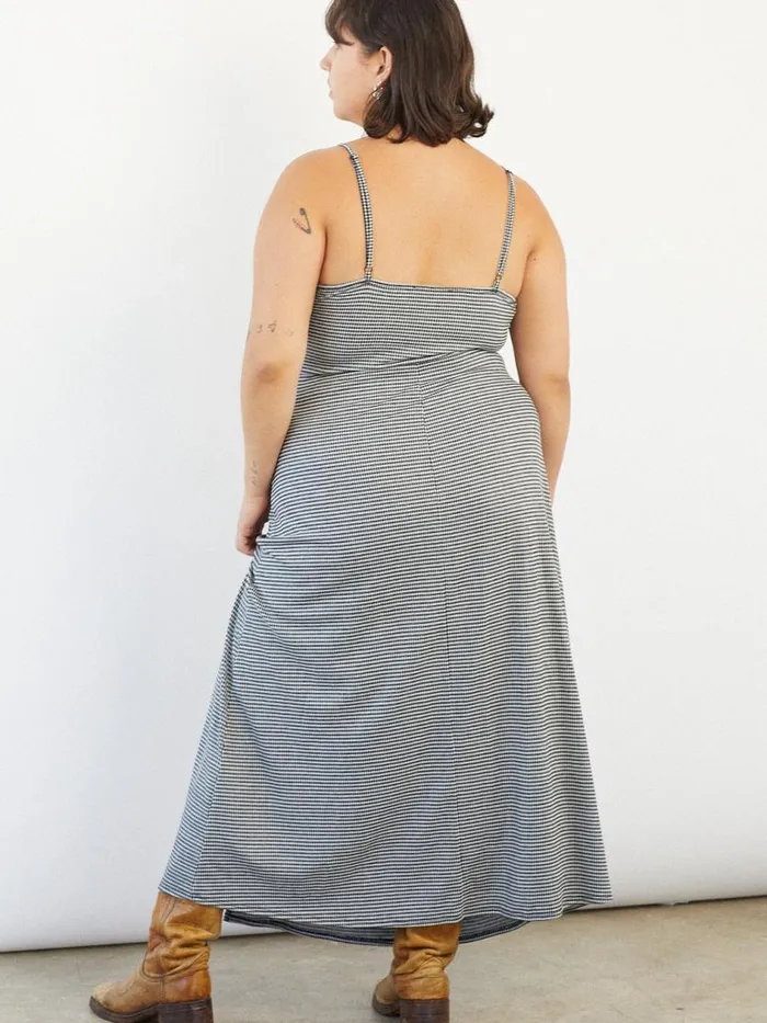 Women Lynn Midi Dress Caviar Gingham Lisa Says Gah Dresses