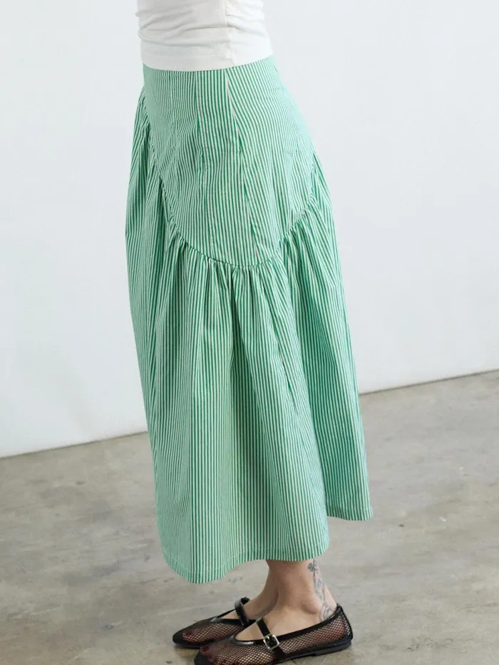 Women Maeve Midi Skirt Green Stripe Lisa Says Gah Skirts
