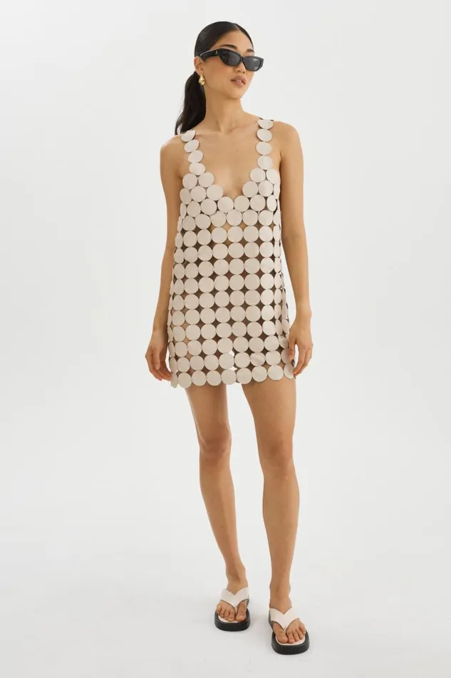 Women MALIA Multi Circle Mini Dress Bone LAMARQUE Dresses
