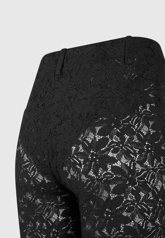 Women Manire De Voir Lace Fit And Flare Trousers Black
