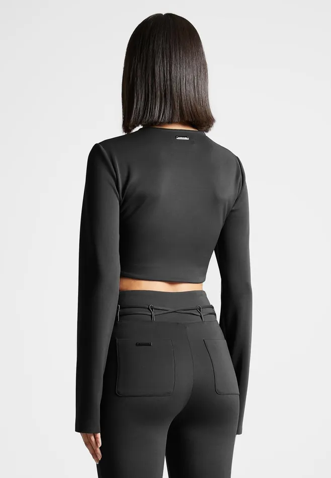 Women Manire De Voir Neoprene Corset Jacket Black