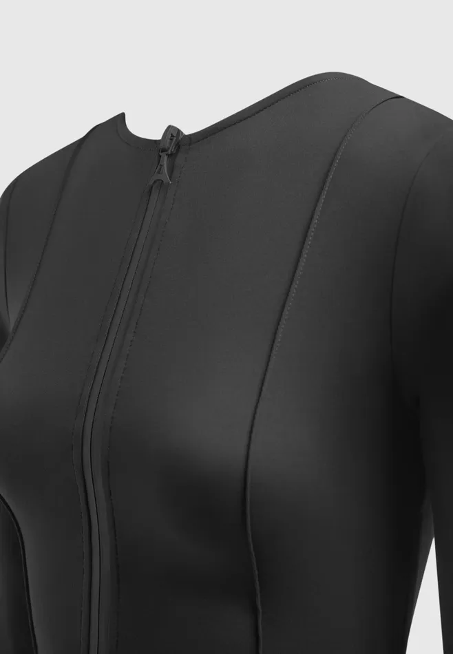 Women Manire De Voir Neoprene Corset Jacket Black