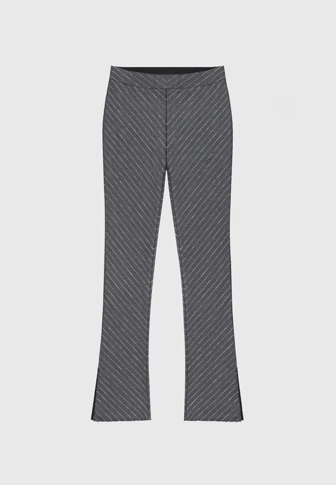 Women Manire De Voir Pinstripe Mini Flared Trousers Grey