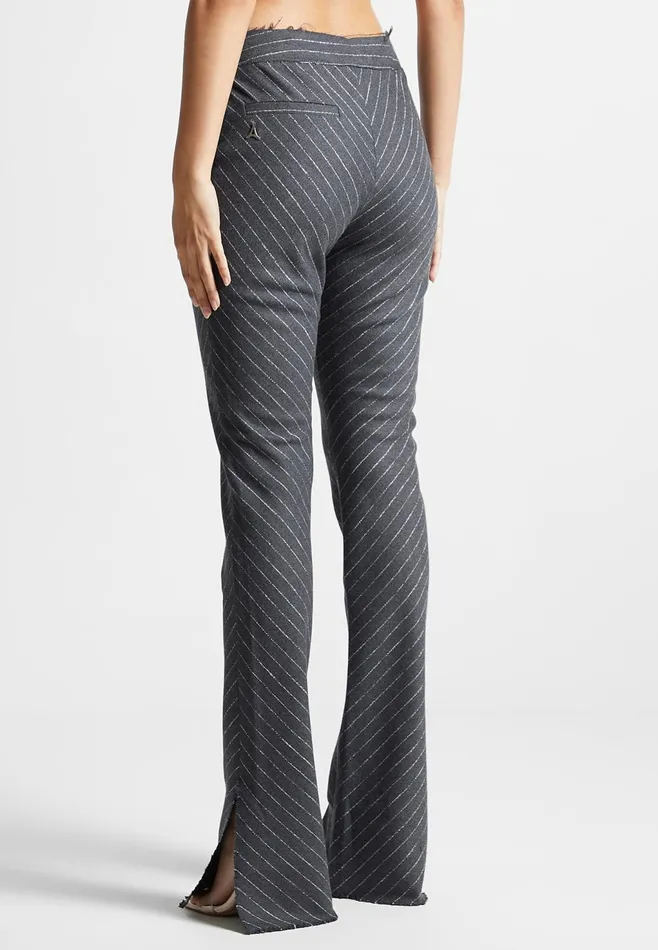 Women Manire De Voir Pinstripe Mini Flared Trousers Grey