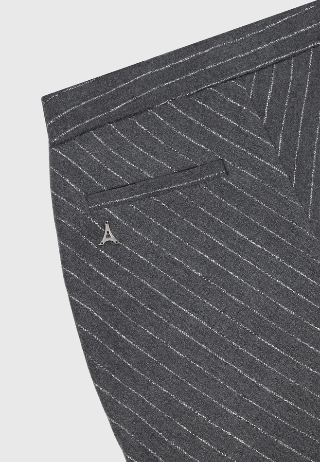 Women Manire De Voir Pinstripe Mini Flared Trousers Grey