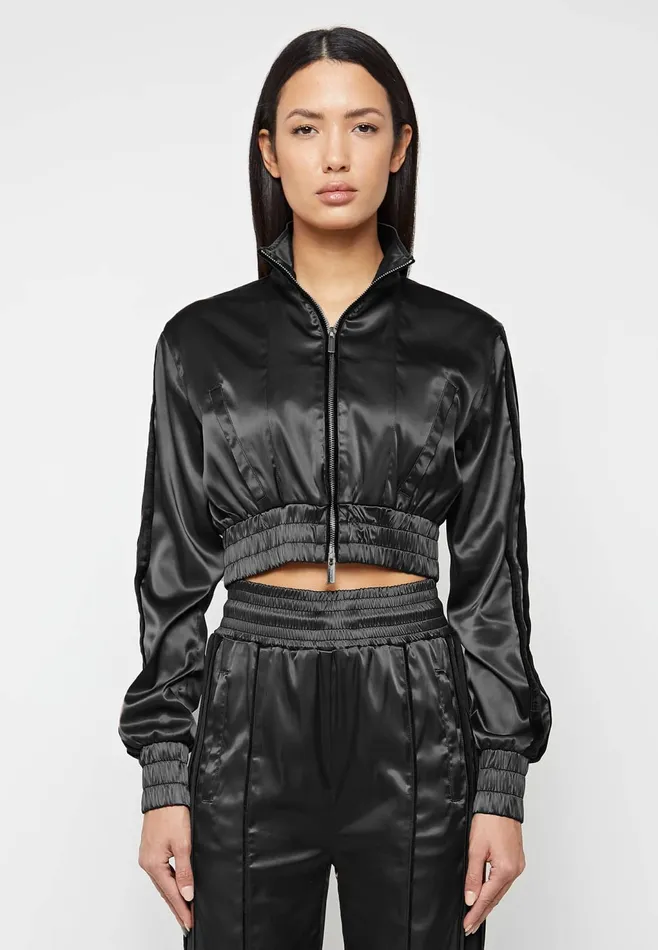 Women Manire De Voir Satin Track Jacket Black