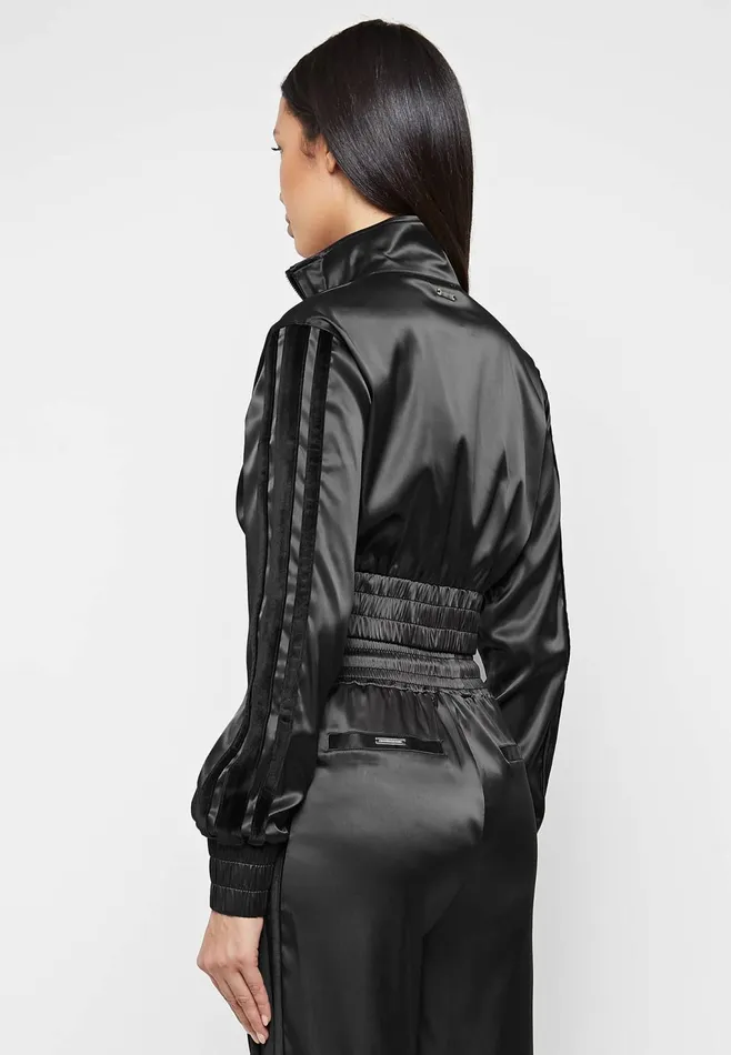 Women Manire De Voir Satin Track Jacket Black