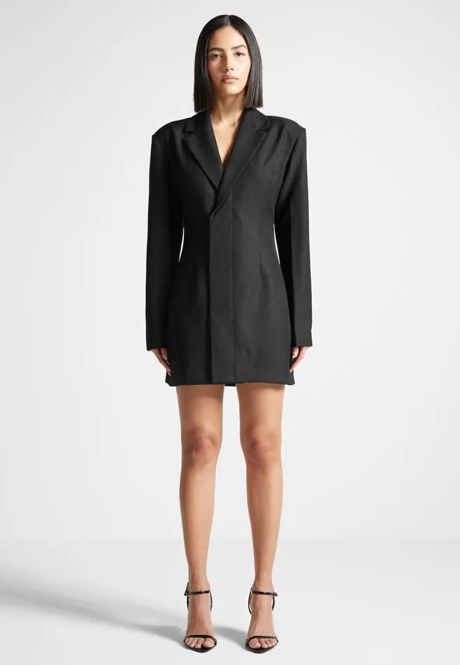 Women Manire De Voir Tailored Blazer Dress With Reversible Corset Black