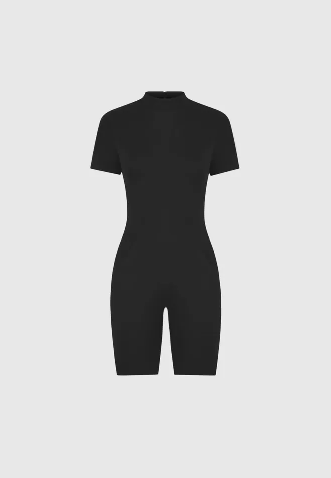 Women Manire De Voir ternelle Mock Neck Playsuit Black