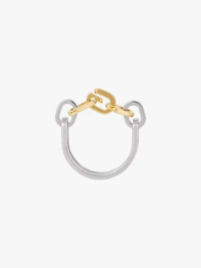WomenMen Jewelry Givenchy G Link Two Tone Ring In Metal Goldensilvery WomenMen Jewelry Givenchy G Link Two Tone Ring In Metal Goldensilvery
