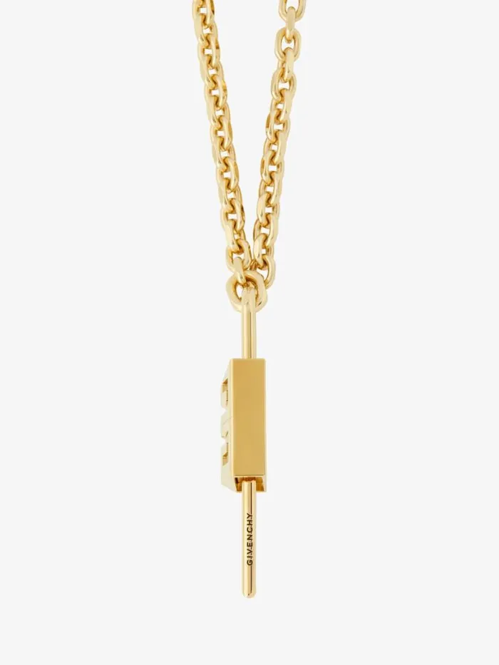 WomenMen Jewelry Givenchy Small Lock Necklace In Metal Golden Yellow