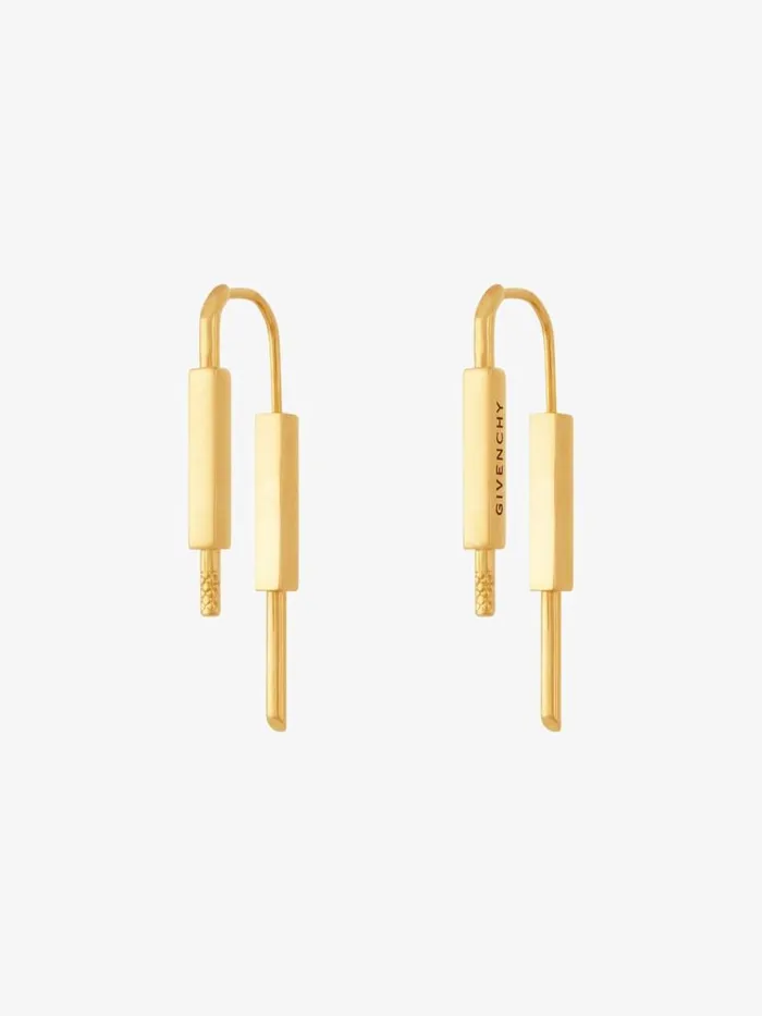WomenMen Jewelry Givenchy U Lock Earrings In Metal Golden Yellow WomenMen Jewelry Givenchy U Lock Earrings In Metal Golden Yellow