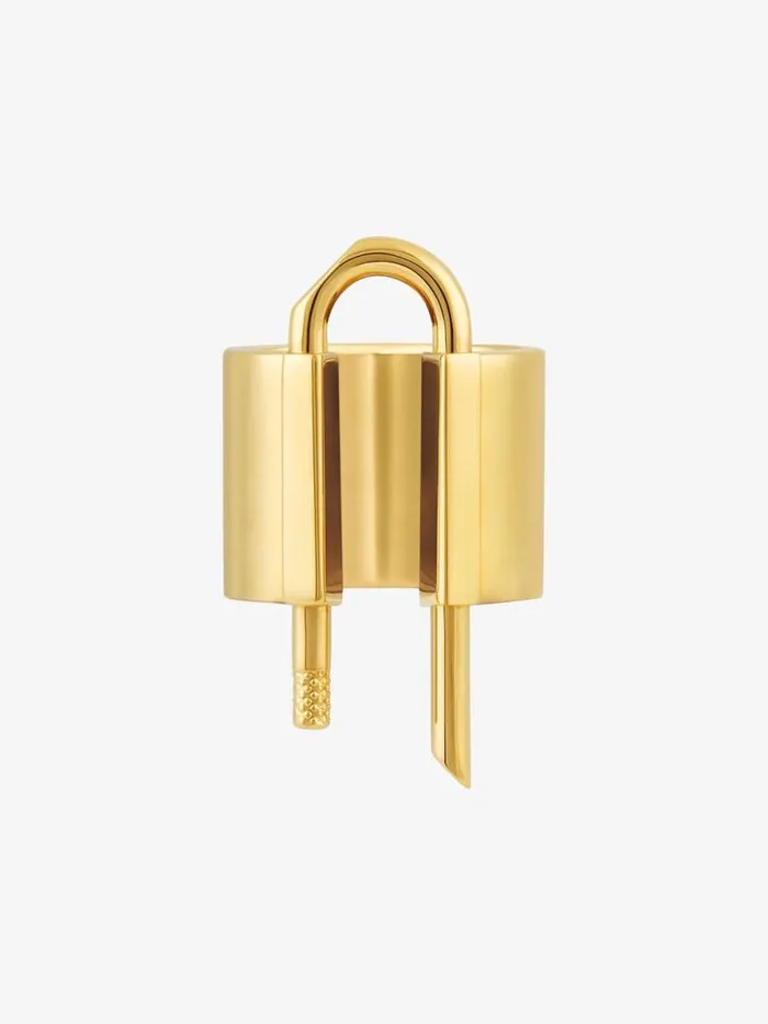 WomenMen Jewelry Givenchy U Lock Ring In Metal Golden Yellow