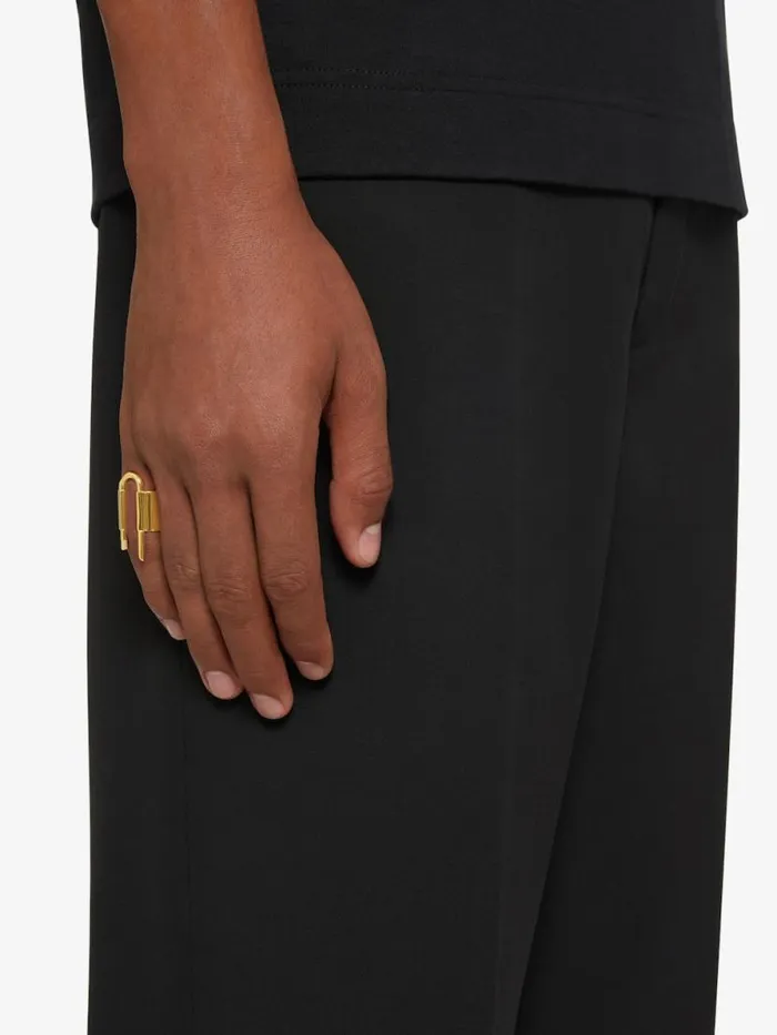 WomenMen Jewelry Givenchy U Lock Ring In Metal Golden Yellow WomenMen Jewelry Givenchy U Lock Ring In Metal Golden Yellow