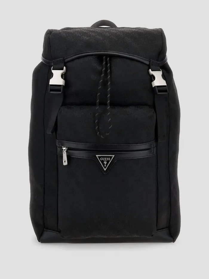 WomenMen Wallets and Bags GUESS Vezzola Jacquard Backpack Black