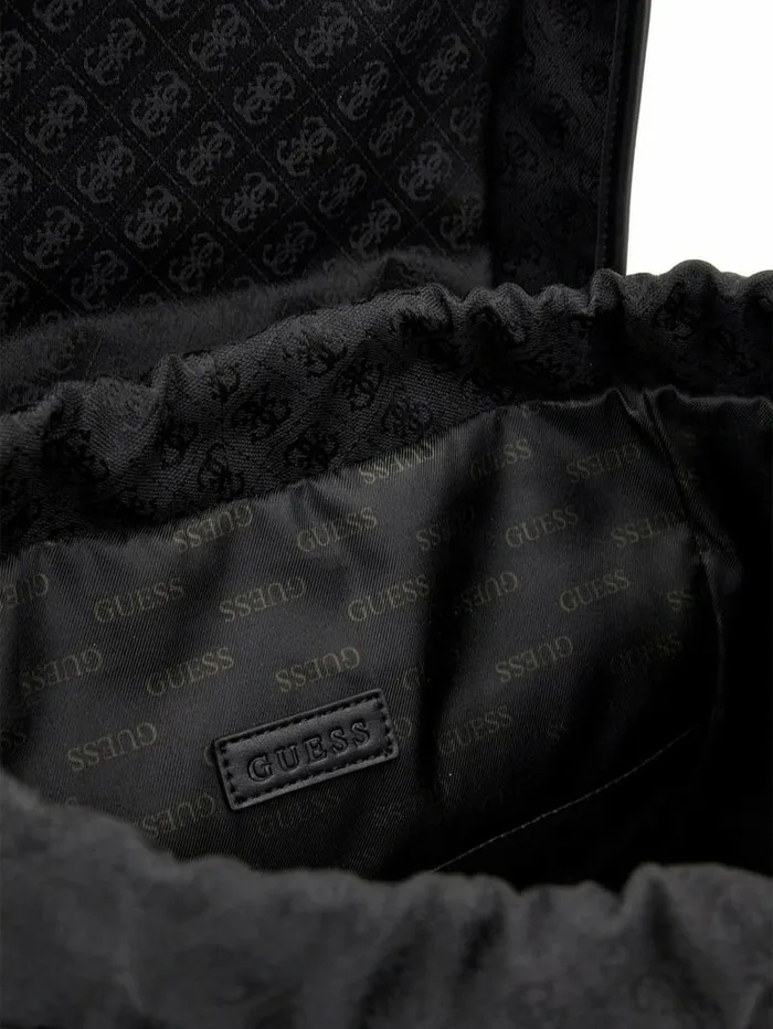WomenMen Wallets and Bags GUESS Vezzola Jacquard Backpack Black WomenMen Wallets and Bags GUESS Vezzola Jacquard Backpack Black