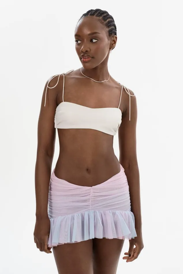 Women MERANIA Leather Bralette Winter White LAMARQUE Tops Women MERANIA Leather Bralette Winter White LAMARQUE Tops