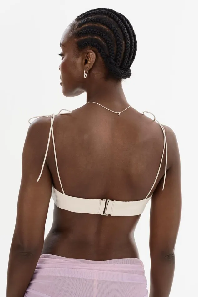Women MERANIA Leather Bralette Winter White LAMARQUE Tops Women MERANIA Leather Bralette Winter White LAMARQUE Tops