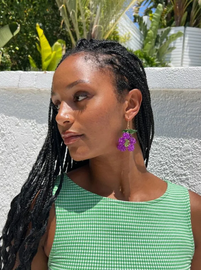 Women Mini Fruit Earrings Grape Slushie Lisa Says Gah Accessories