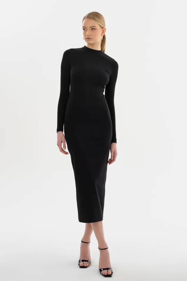 Women MIRELLA Knit Maxi Dress Black LAMARQUE Dresses