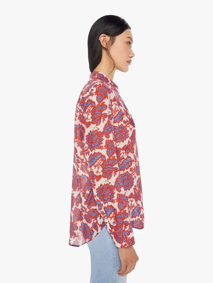 Women Mother Denim Beau Shirt Electric Red