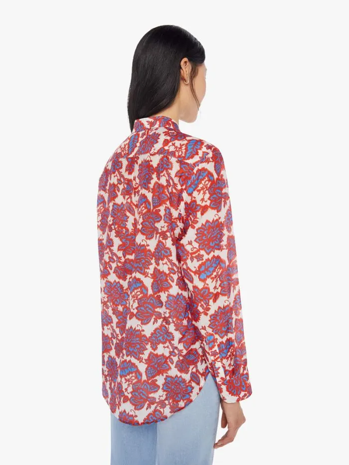 Women Mother Denim Beau Shirt Electric Red