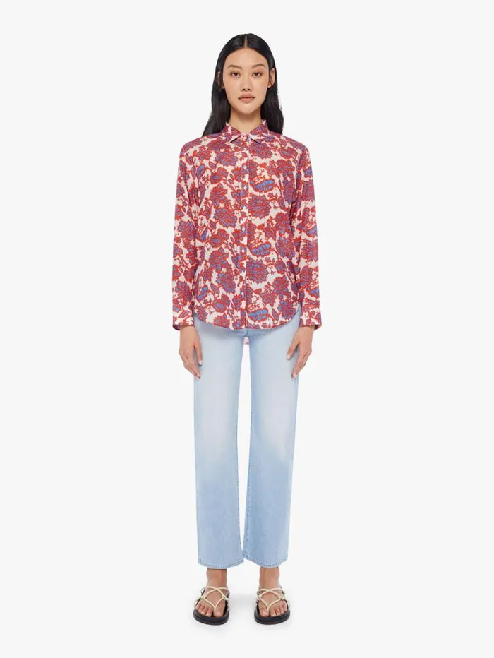 Women Mother Denim Beau Shirt Electric Red