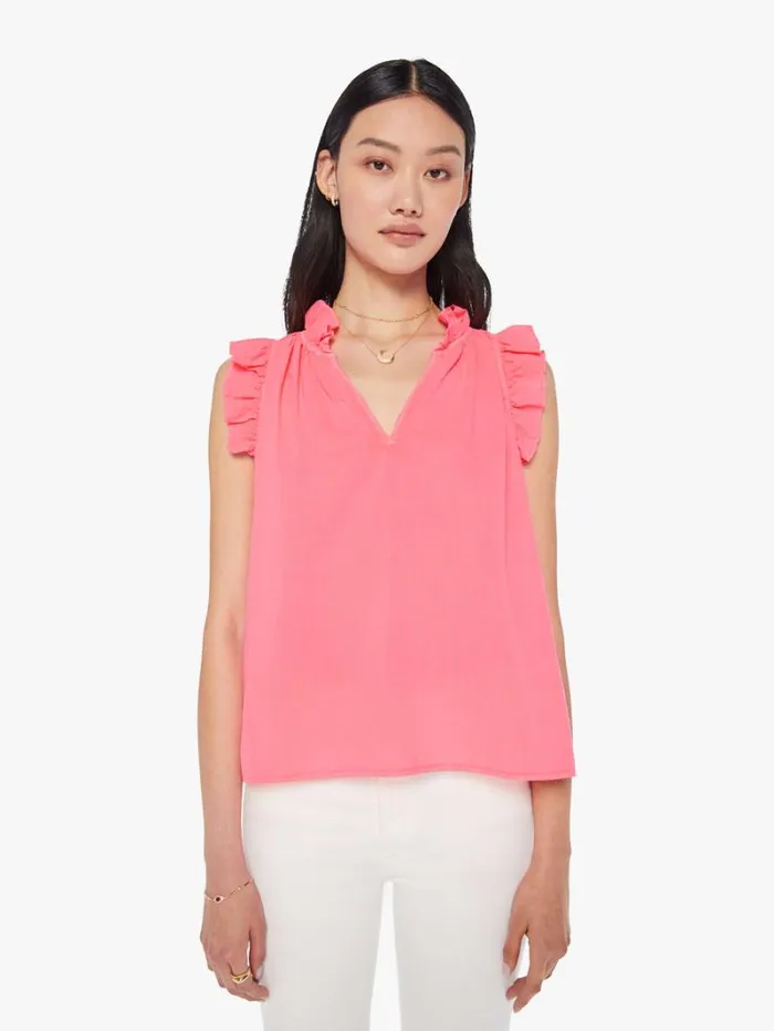 Women Mother Denim Bex Top Neon Pink