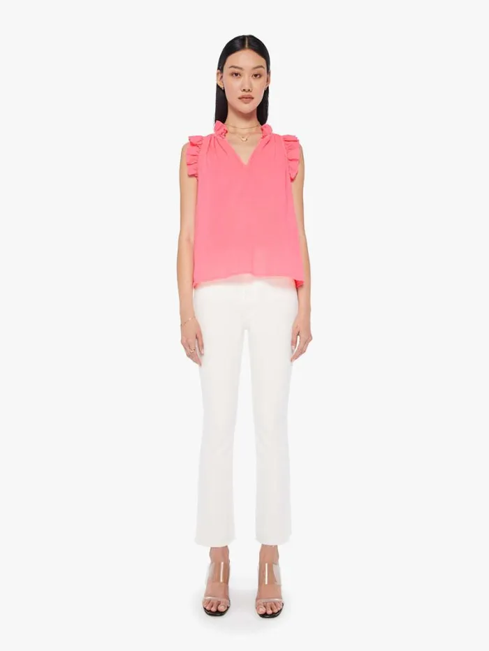 Women Mother Denim Bex Top Neon Pink