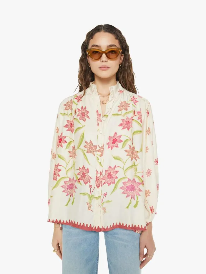 Women Mother Denim Iris Top Starflower