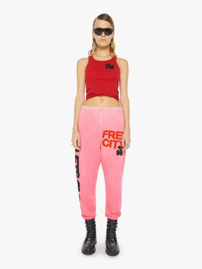 Women Mother Denim Letsgo Og Superyumm Sweatpant Pink Plant