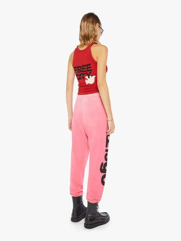 Women Mother Denim Letsgo Og Superyumm Sweatpant Pink Plant