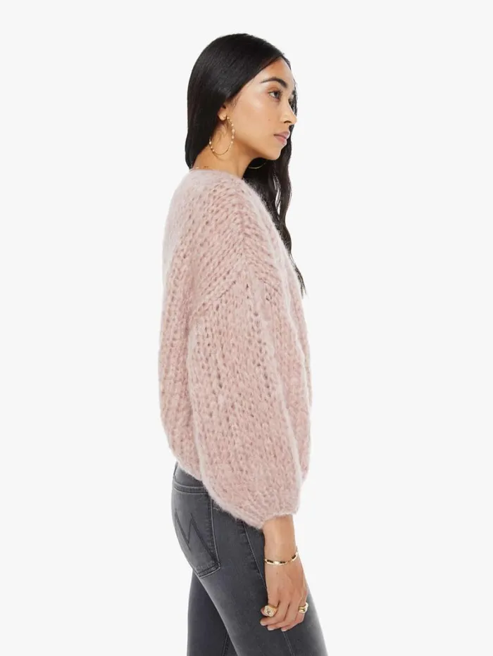 Women Mother Denim Mohair Bomber Cardigan Antique Pink Women Mother Denim Mohair Bomber Cardigan Antique Pink