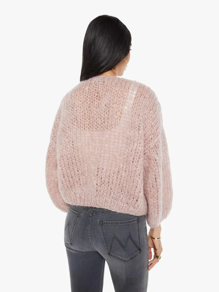 Women Mother Denim Mohair Bomber Cardigan Antique Pink Women Mother Denim Mohair Bomber Cardigan Antique Pink