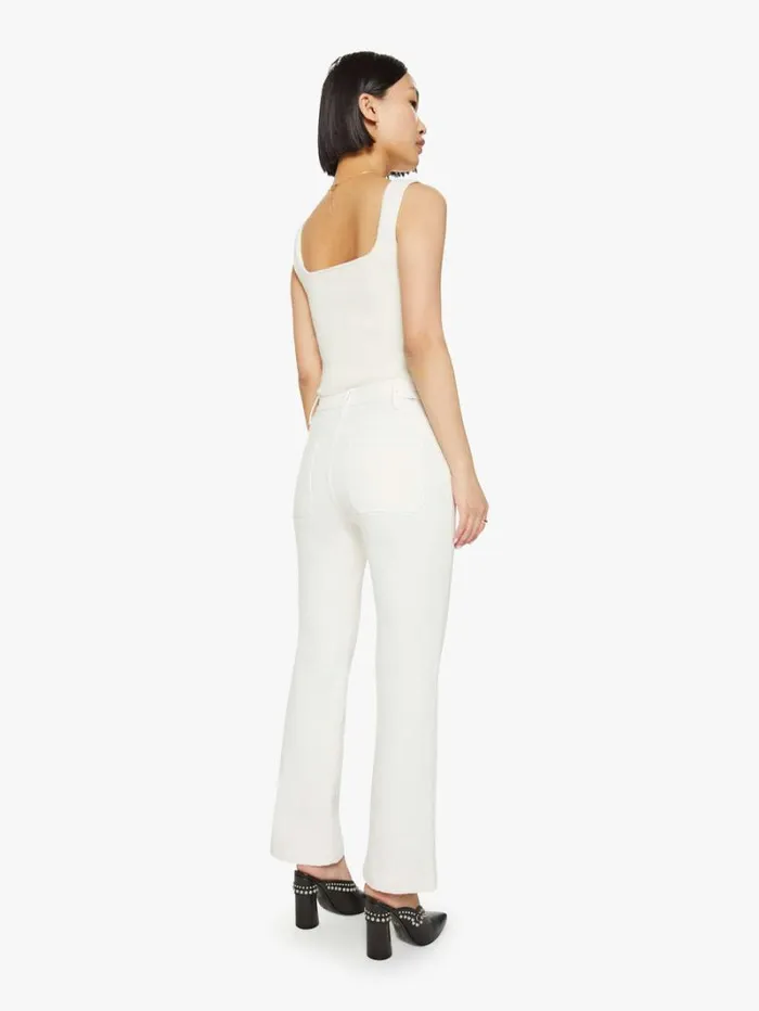 Women Mother Denim Petites The Lil039 Hustler Patch Pocket Flood Wash Cream Puffs