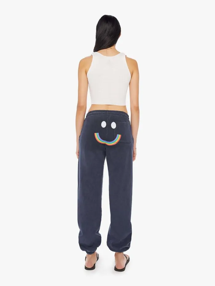 Women Mother Denim Rainbow Management Sweatpants Navy