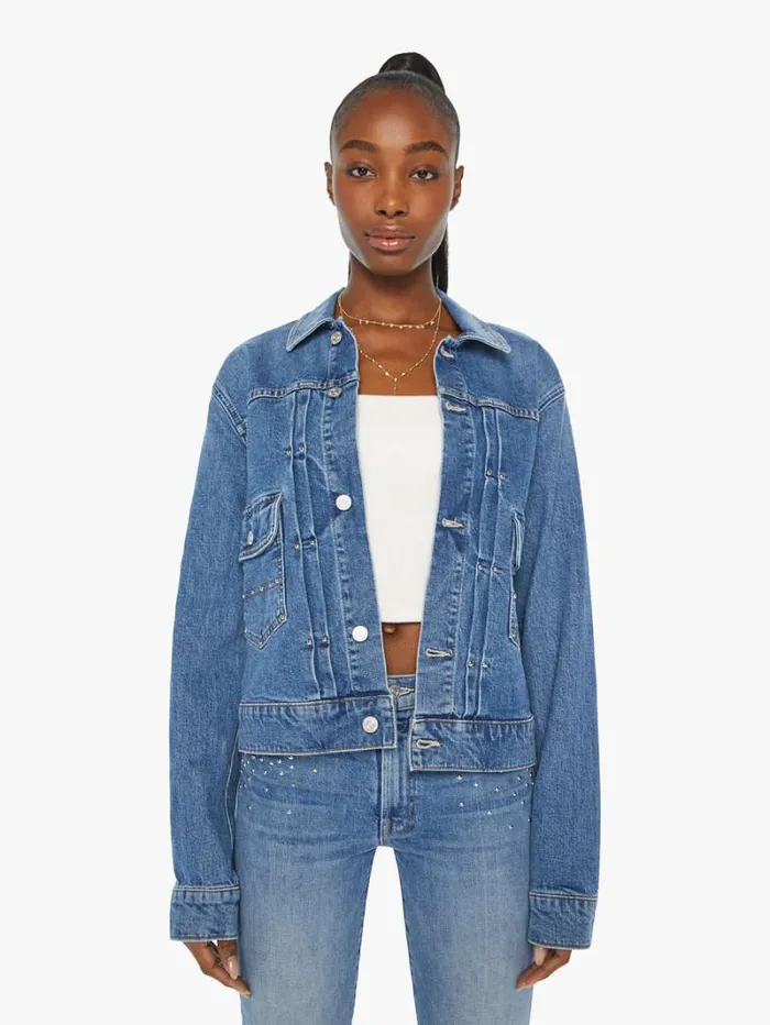 Women Mother Denim The Duo Jacket Metal Magic